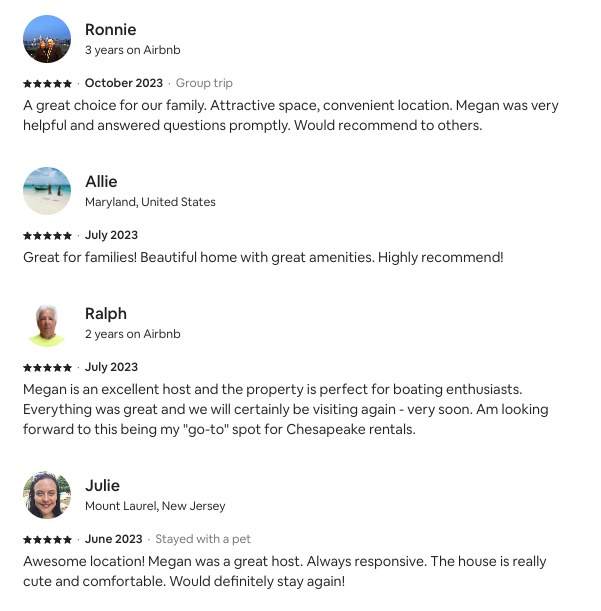 Rock Hall Maryland Waterfront Rental Unit